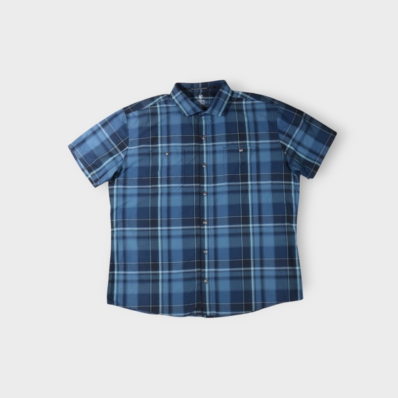 Kuhl Born In The Mountains Mens XL Blue Plaid Shirt Moisture Wicking Lightweight - Picture 1 of 7